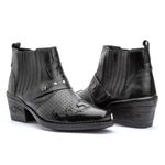 Botina Masculina Country em Couro Preto