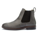 Bota Masculina Chelsea Forrada em Couro Confortável - Cinza