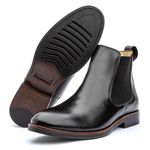 Bota Masculina Chelsea Forrada em Couro Confortável - Preta