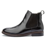 Bota Masculina Chelsea Forrada em Couro Confortável - Preta