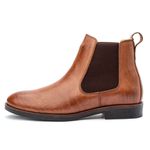 Bota Masculina Chelsea Forrada em Couro Confortável - Whisky