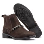 Bota Feminina em Couro Nobuck Café