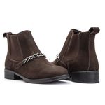 Bota Feminina em Couro Nobuck Café