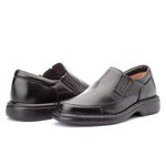 Sapato Masculino Confort Gel em Couro Preto