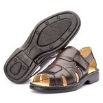 Sandalia Masculina Marrom Confort Gel em Couro