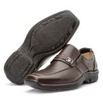 Sapato Masculino Confort Gel em Couro Marrom