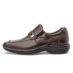 Sapato Masculino Confort Gel em Couro Marrom