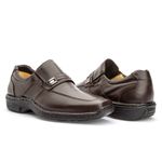 Sapato Masculino Confort Gel em Couro Marrom