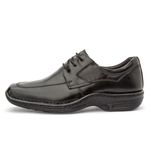 Sapato Masculino Confort Gel com Cadarço em Couro Preto