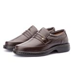Sapato Masculino Confort Gel em Couro Marrom