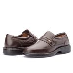 Sapato Masculino Confort Gel em Couro Marrom