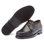 Sapato Mocassim Masculino Preto em Couro com Cadarço 
