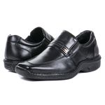 Sapato Masculino Confort Gel em Couro Preto