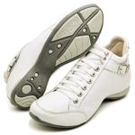 Bota Feminina Confort em Couro Branco com Fivela