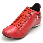 Bota Comfort em Couro com Fivela Vermelho