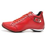 Bota Comfort em Couro com Fivela Vermelho