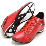 Bota Comfort em Couro com Fivela Vermelho