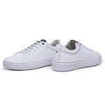 Tênis Masculino Básico Branco Em Couro Legitimo Elástico Calça Fácil