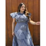 Vestido Catarina Listrado Azul Jeans Plus
