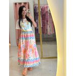 Vestido Samanta laranja Estampado