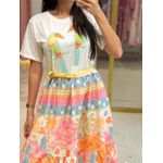 Vestido Samanta laranja Estampado