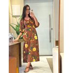 Vestido Angela Marrom Estampado