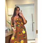 Vestido Angela Marrom Estampado