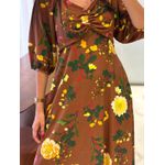 Vestido Angela Marrom Estampado