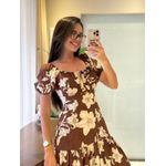  Vestido Michele Marrom Estampado