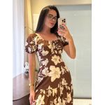  Vestido Michele Marrom Estampado