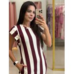 Vestido Camili Vinho Listrado