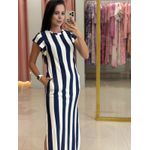 Vestido Camili Azul Marinho Listrado 