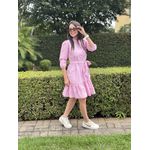 Vestido Malu Rosa Listrado 