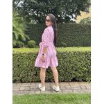 Vestido Malu Rosa Listrado 