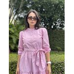 Vestido Malu Rosa Listrado 