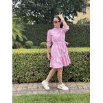 Vestido Malu Rosa Listrado 