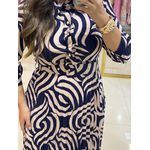 Vestido Paloma Azul Marinho Estampado