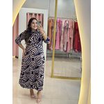 Vestido Paloma Azul Marinho Estampado