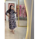 Vestido Paloma Azul Marinho Estampado