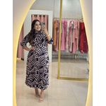 Vestido Paloma Azul Marinho Estampado