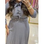 Vestido Paloma Azul Marinho Listrado 