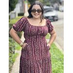 Vestido Michele Vinho Liberty