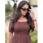 Vestido Alicia Marrom Poá