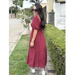 Vestido Alicia Vinho Poá 