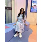 Vestido Ihuly Azul Xadrez Corações