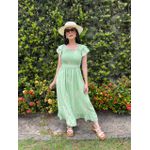 Vestido Lorena Verde Folhas