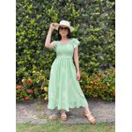 Vestido Lorena Verde Folhas