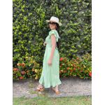 Vestido Lorena Verde Folhas