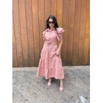 Vestido Catarina Rosa Riscas de Giz