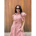 Vestido Catarina Rosa Riscas de Giz